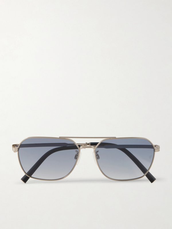 R-17 Aviator-Style Silver-Tone Sunglasses R-17 Aviator-Style Silver-Tone Sunglasses