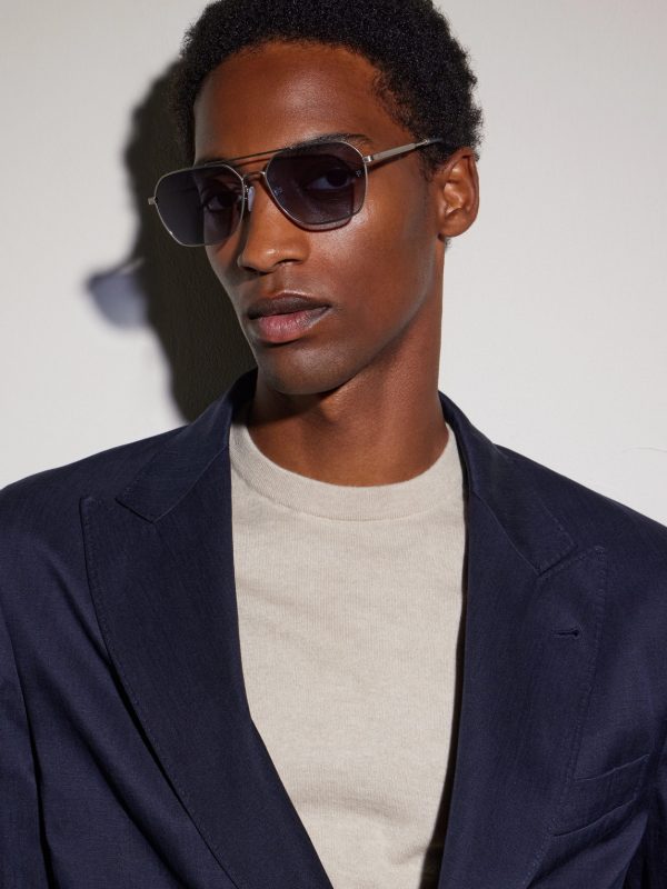 R-17 Aviator-Style Silver-Tone Sunglasses - OU R-17 Aviator-Style Silver-Tone Sunglasses - OU