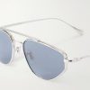+ Jil Sander Aviator-Style Silver-Tone Sunglasses - CU + Jil Sander Aviator-Style Silver-Tone Sunglasses - CU