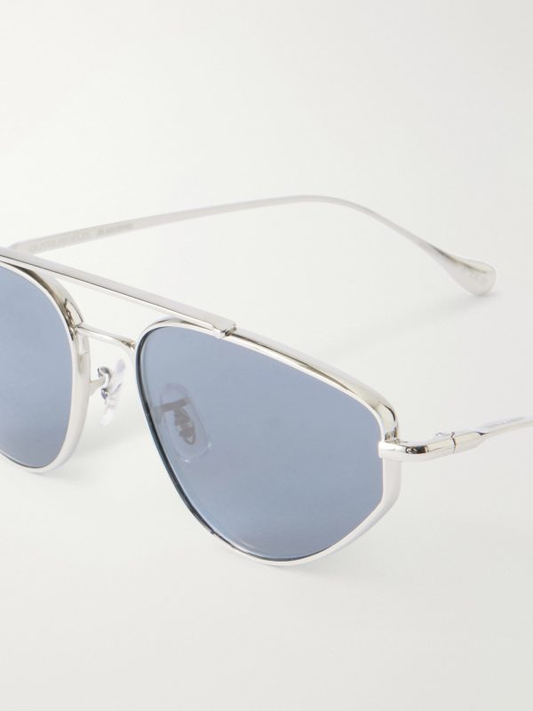 + Jil Sander Aviator-Style Silver-Tone Sunglasses - CU + Jil Sander Aviator-Style Silver-Tone Sunglasses - CU