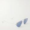+ Jil Sander Aviator-Style Silver-Tone Sunglasses - FR + Jil Sander Aviator-Style Silver-Tone Sunglasses - FR