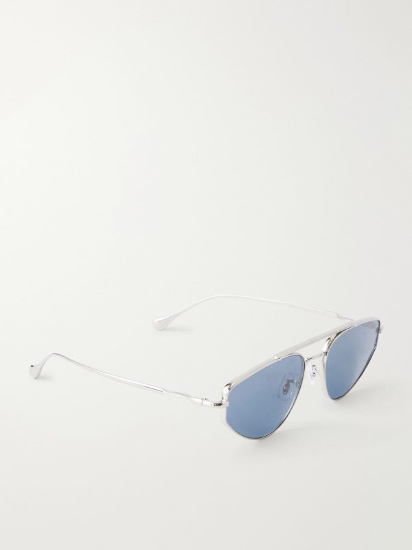 + Jil Sander Aviator-Style Silver-Tone Sunglasses - FR + Jil Sander Aviator-Style Silver-Tone Sunglasses - FR