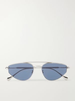 + Jil Sander Aviator-Style Silver-Tone Sunglasses + Jil Sander Aviator-Style Silver-Tone Sunglasses