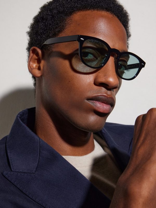 Sheldrake-F Round-Frame Acetate Sunglasses - BK Sheldrake-F Round-Frame Acetate Sunglasses - BK