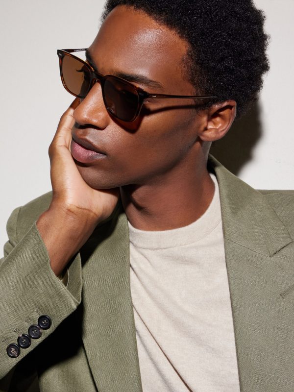 Laedin D-Frame Acetate Sunglasses - BK Laedin D-Frame Acetate Sunglasses - BK