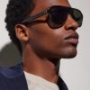 + Paul Newman Aviator-Style Acetate Sunglasses - BK + Paul Newman Aviator-Style Acetate Sunglasses - BK