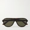 + Paul Newman Aviator-Style Acetate Sunglasses + Paul Newman Aviator-Style Acetate Sunglasses