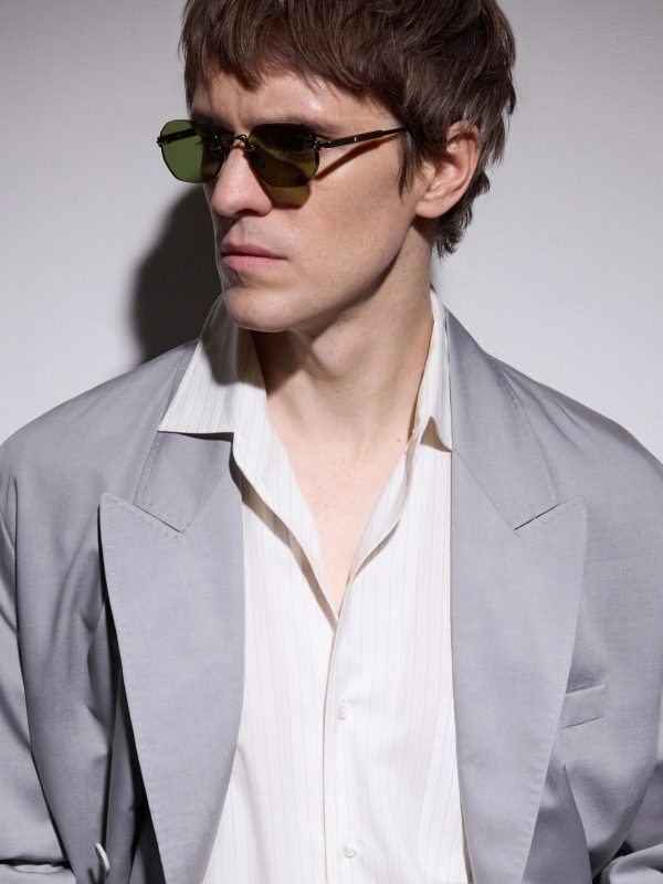 Glass Square Frame Terebellum II Sunglasses - BK