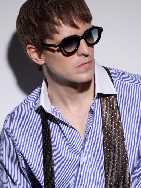 Elnat Round-Frame Acetate Sunglasses - BK