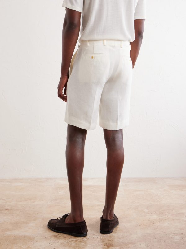 Straight-Leg Garment-Dyed Linen Shorts - BK Straight-Leg Garment-Dyed Linen Shorts - BK