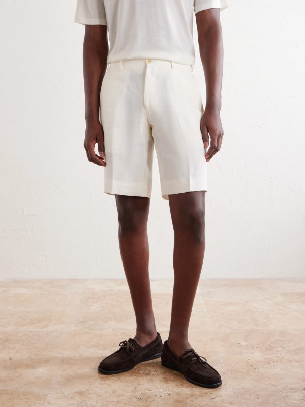 Straight-Leg Garment-Dyed Linen Shorts - FR Straight-Leg Garment-Dyed Linen Shorts - FR