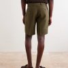 Straight-Leg Linen Shorts - BK Straight-Leg Linen Shorts - BK
