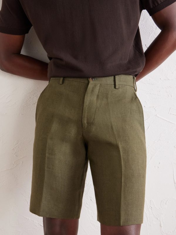Straight-Leg Linen Shorts - CU Straight-Leg Linen Shorts - CU