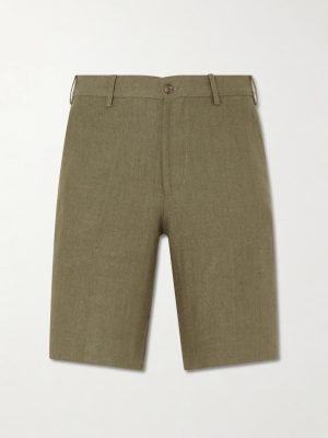 Straight-Leg Linen Shorts