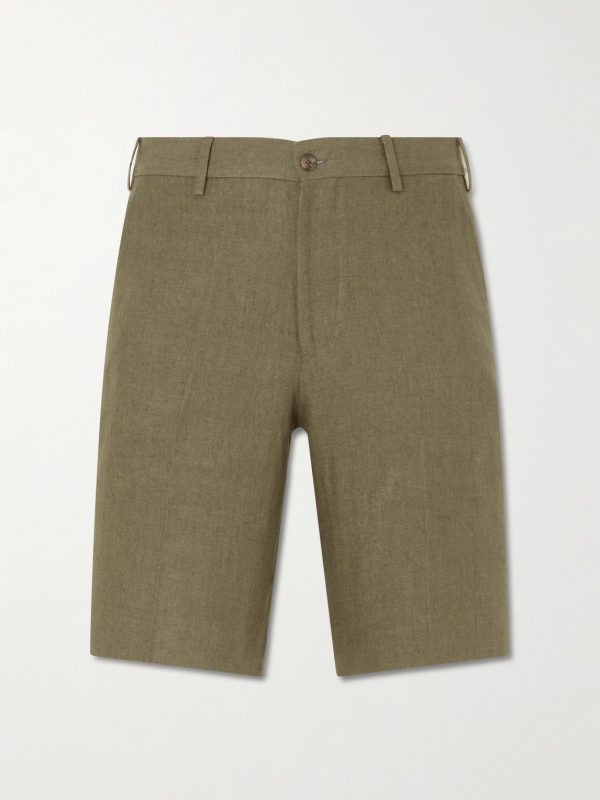 Straight-Leg Linen Shorts Straight-Leg Linen Shorts