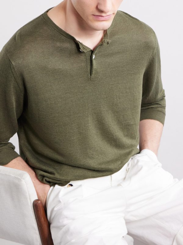 Linen Henley T-Shirt - CU Linen Henley T-Shirt - CU