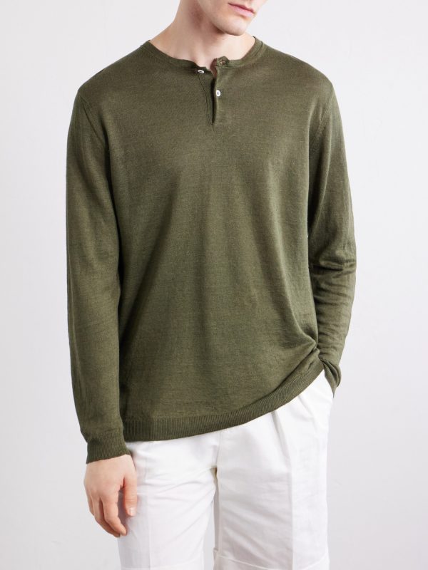 Linen Henley T-Shirt - FR Linen Henley T-Shirt - FR
