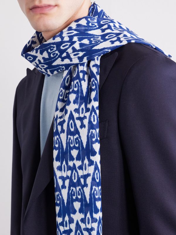Printed Cotton-Voile Scarf - FR Printed Cotton-Voile Scarf - FR