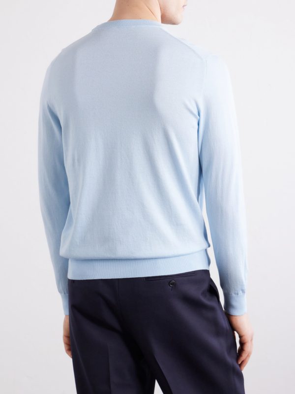 Knitted Sea Island Cotton Sweater - BK Knitted Sea Island Cotton Sweater - BK