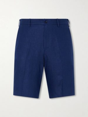 Straight-Leg Linen Shorts