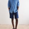Straight-Leg Linen Shorts - OU Straight-Leg Linen Shorts - OU