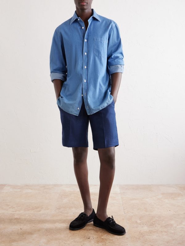 Straight-Leg Linen Shorts - OU Straight-Leg Linen Shorts - OU