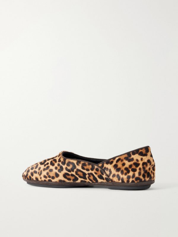 + George Cortina Leopard-Print Calf Hair Slipper - BK + George Cortina Leopard-Print Calf Hair Slipper - BK