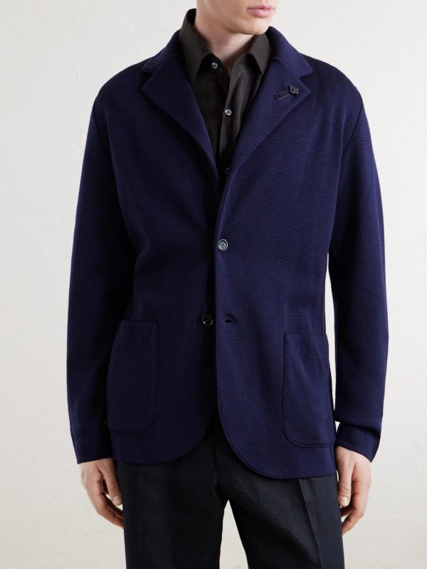 Knitted Virgin Wool Blazer - FR