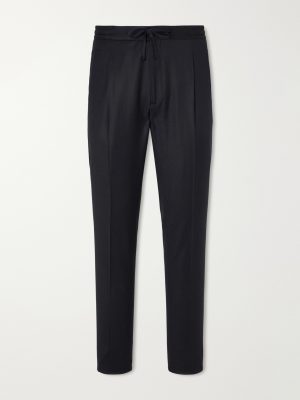 Straight-Leg Wool and Cashmere-Blend Flannel Trousers