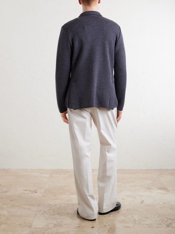 Knitted Virgin Wool Blazer - BK Knitted Virgin Wool Blazer - BK