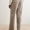 Straight-Leg Stretch-Wool Flannel Trousers - BK