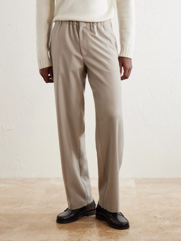 Straight-Leg Stretch-Wool Flannel Trousers - FR