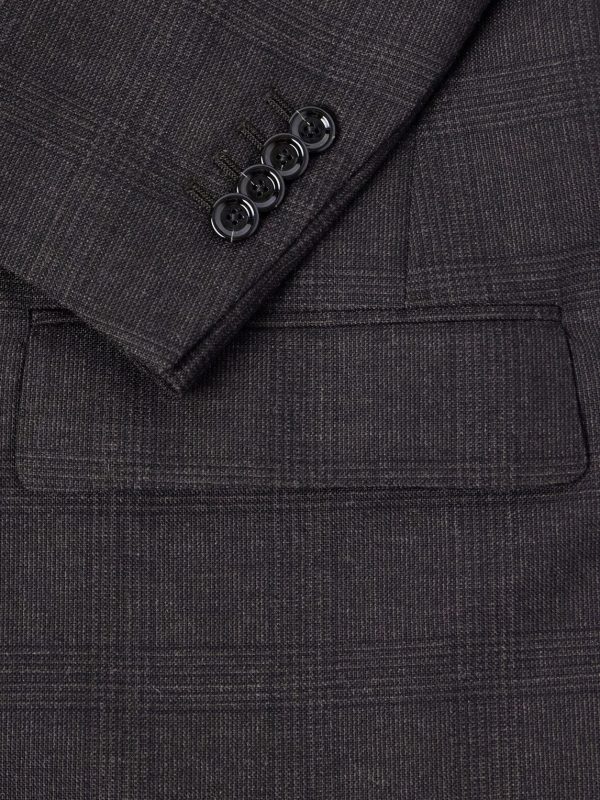 Prince of Wales Checked Wool Suit Jacket - E1