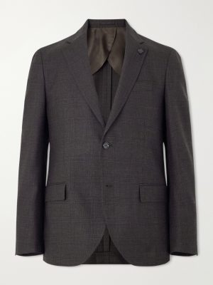 Prince of Wales Checked Wool Suit Jacket