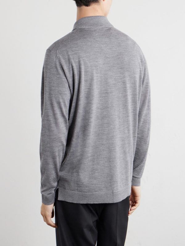 Virgin Wool Polo Shirt - BK Virgin Wool Polo Shirt - BK