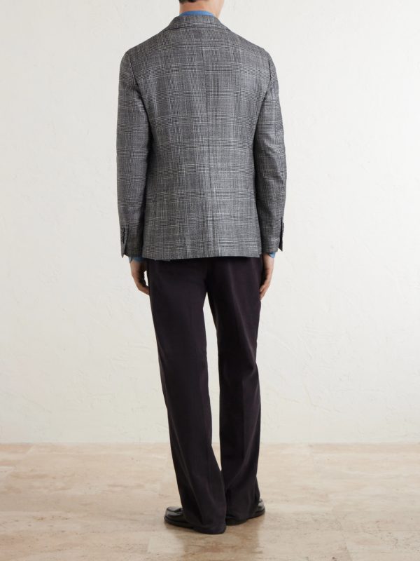 Prince Of Wales Checked Wool, Silk and Cashmere-Blend Blazer - BK