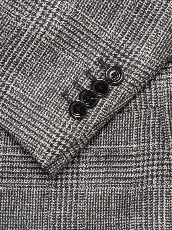 Prince Of Wales Checked Wool, Silk and Cashmere-Blend Blazer - E1