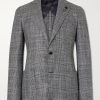 Prince Of Wales Checked Wool, Silk and Cashmere-Blend Blazer