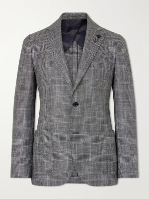 Prince Of Wales Checked Wool, Silk and Cashmere-Blend Blazer