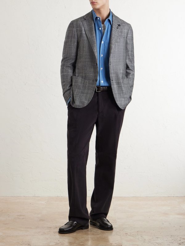 Prince Of Wales Checked Wool, Silk and Cashmere-Blend Blazer - OU