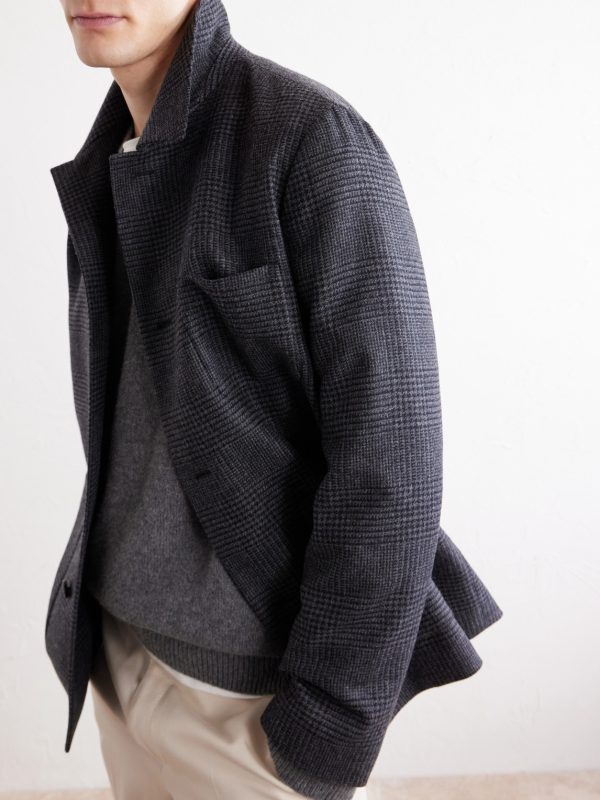 Prince of Wales Wool and Cashmere-Blend Jacket - CU