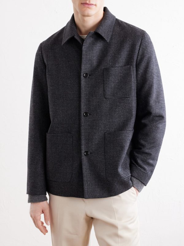 Prince of Wales Wool and Cashmere-Blend Jacket - FR