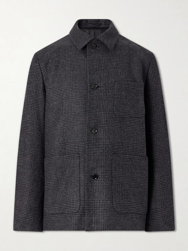 Prince of Wales Wool and Cashmere-Blend Jacket