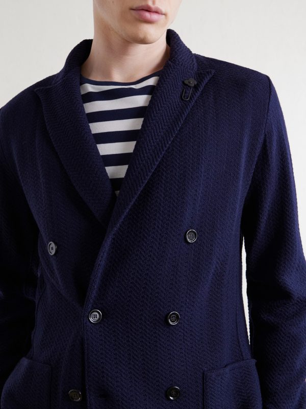 Double-Breasted Knitted Virgin Wool Blazer - CU Double-Breasted Knitted Virgin Wool Blazer - CU