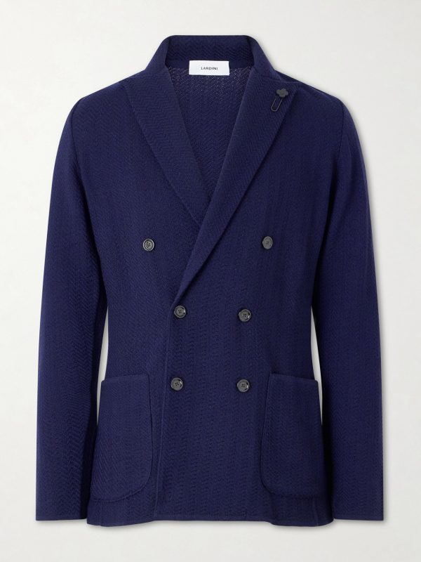 Double-Breasted Knitted Virgin Wool Blazer Double-Breasted Knitted Virgin Wool Blazer