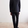 Double-Breasted Pintriped Wool Suit Jacket - BK