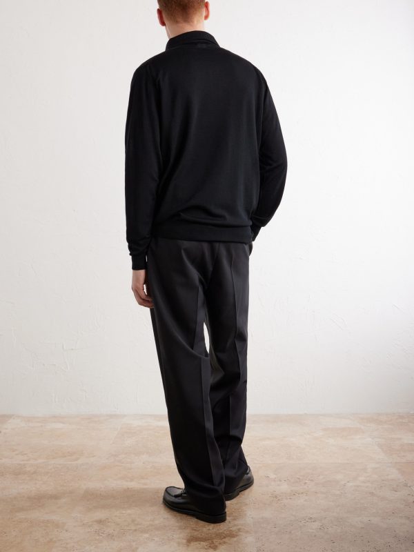 Virgin Wool Polo Sweater - BK Virgin Wool Polo Sweater - BK