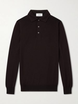 Virgin Wool Polo Sweater