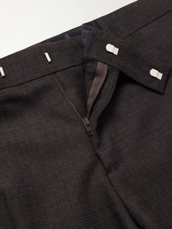 Prince of Wales Checked Straight-Leg Wool Trousers - E1 Prince of Wales Checked Straight-Leg Wool Trousers - E1