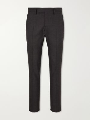 Prince of Wales Checked Straight-Leg Wool Trousers